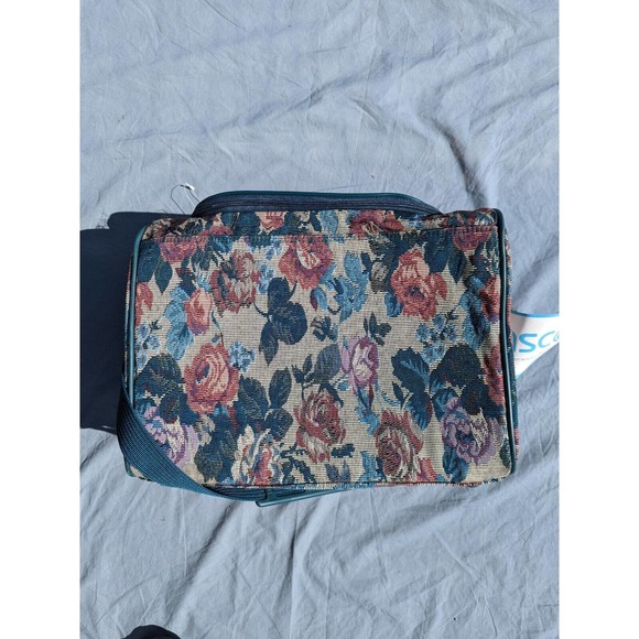 Ascot Travel Carry-on Floral Canvas Bag Luggage Vintage- Unused- Shoulder Strap - Picture 6 of 11